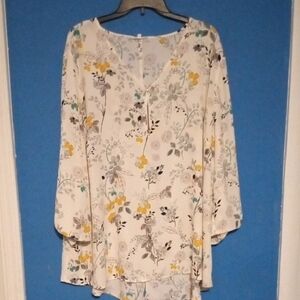 Floral Print Women's Top - Cream